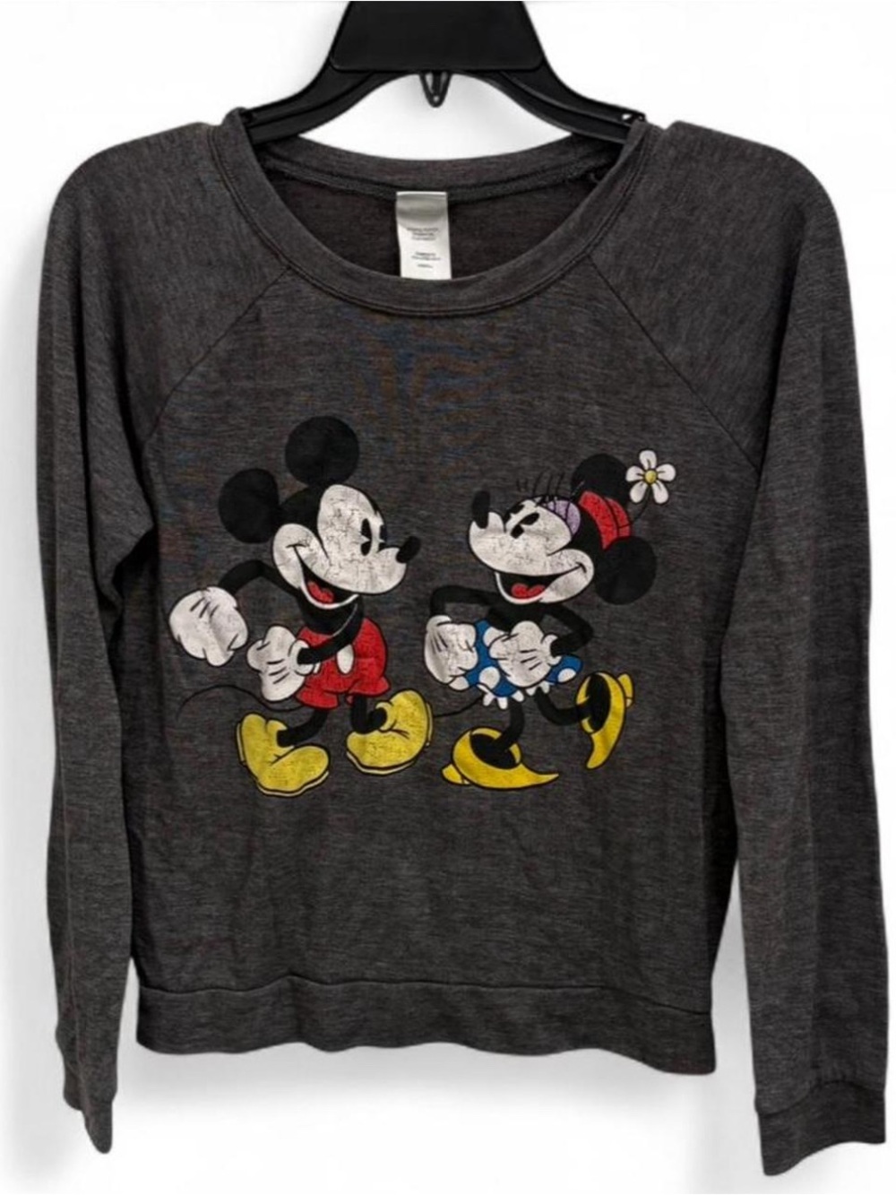 Vintage Disney Gray Mickey and Minnie Mouse Sweater XS